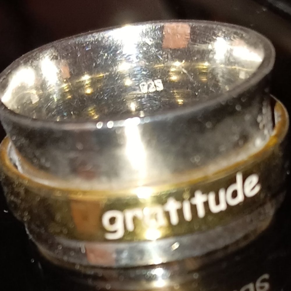 PYRAMID sterling silver spinner ring